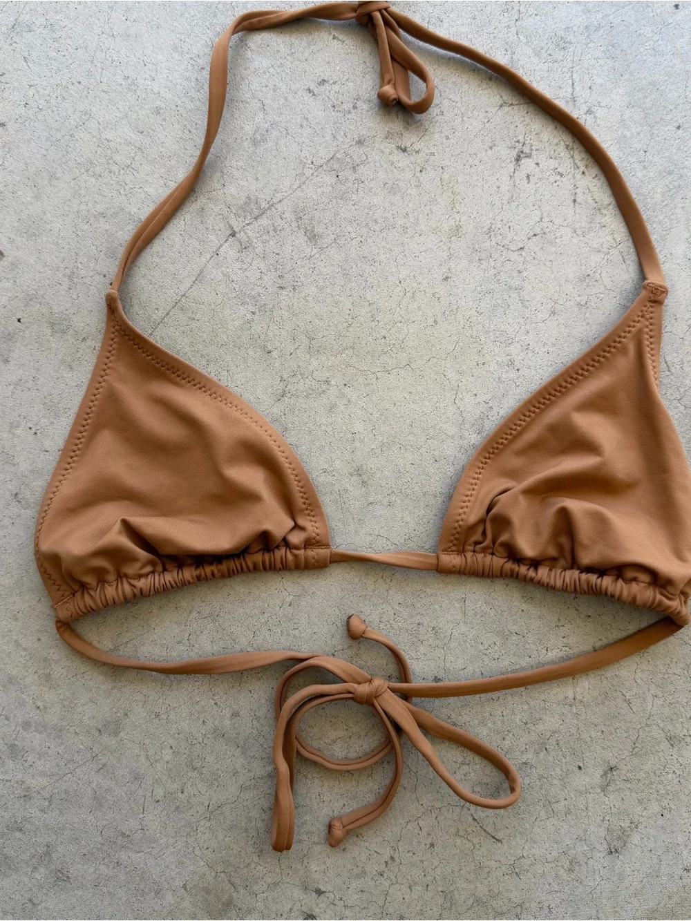 Brown SKIMS Triangle Bikini Top